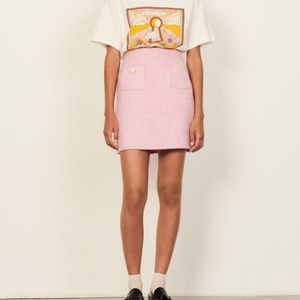 Sandro pink wool skirt